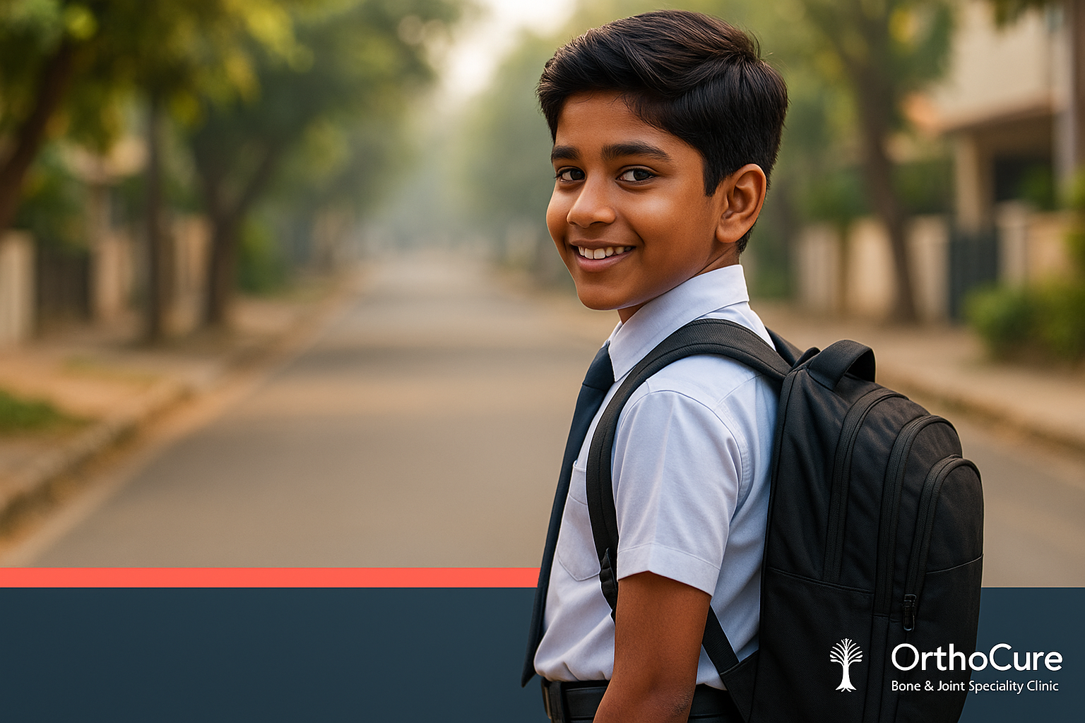 Kid with a school bag