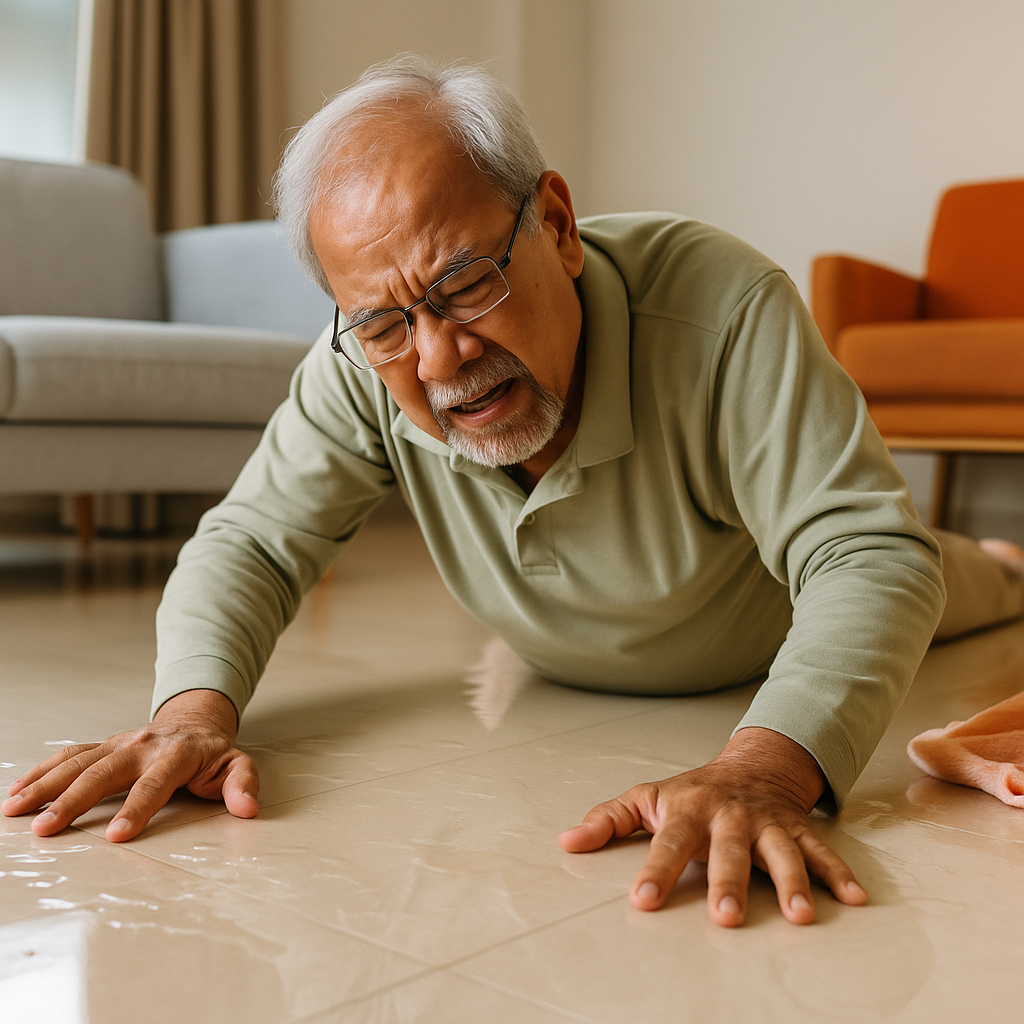 Elderly man fall at home